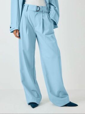 NWT Equipment Femme Dream Blue Armand Wide-Leg Full Length Pants US10 MSRP$375